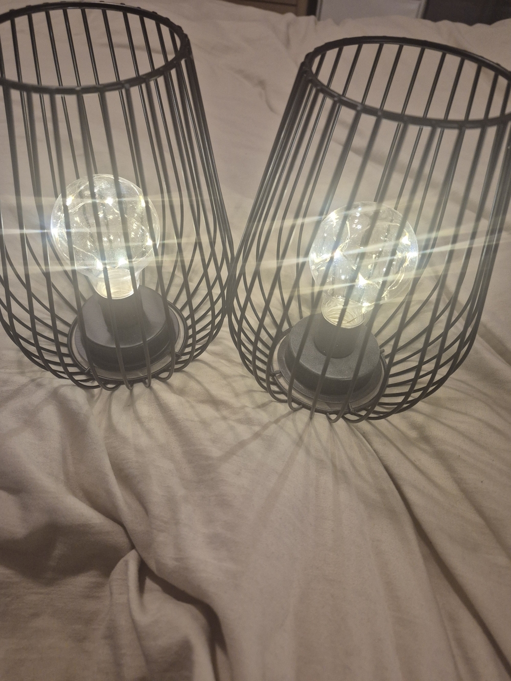 Black Wire Cage Table Lamps - Unbranded Modern Home Accent